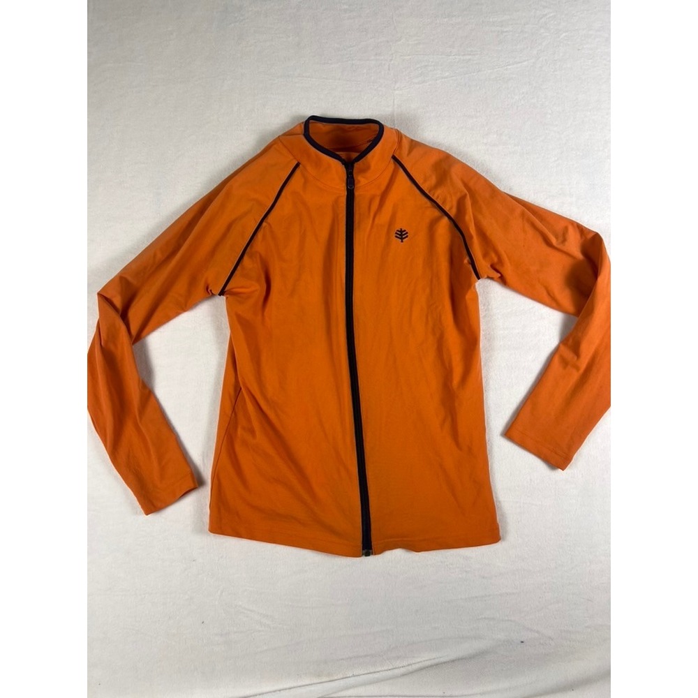 Coolibar Full Zip Sun Jacket Men XS Orange UPF 50+ Long‎ Sleeve Performance